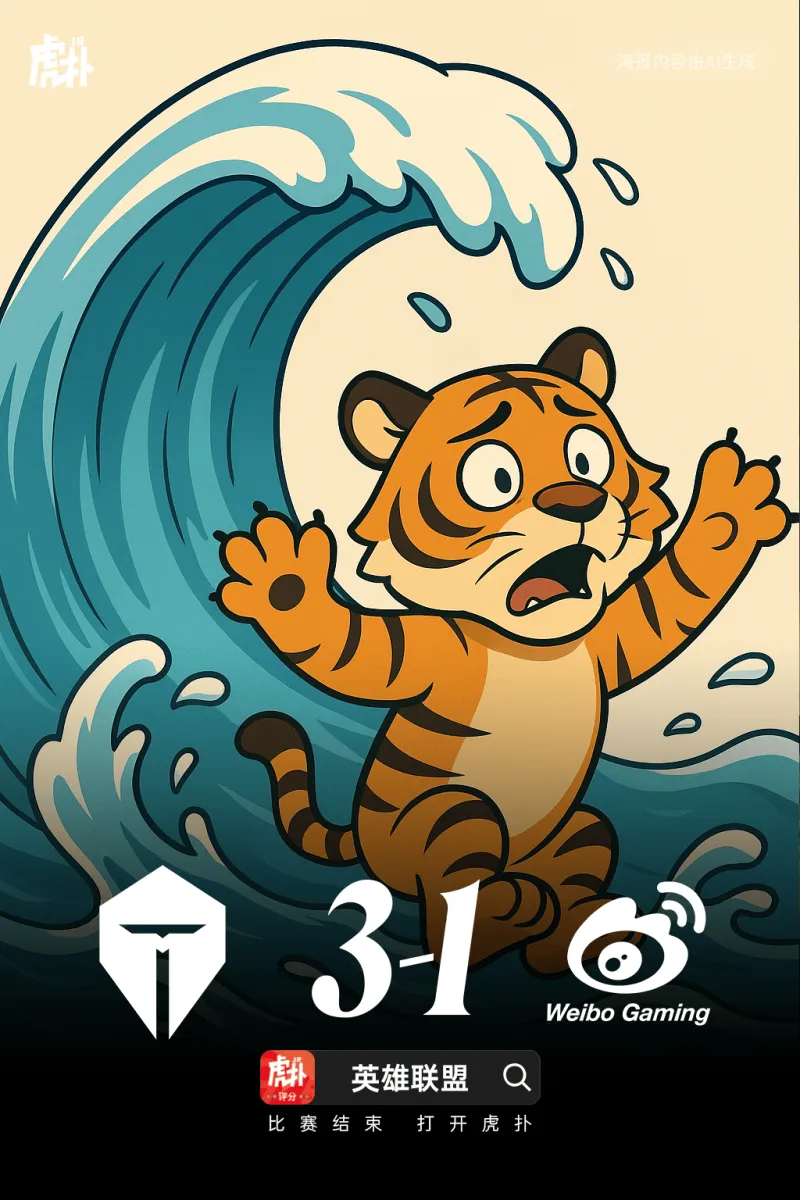 开云体育-TES对阵WBG虎扑赛果海报：水·虎·转